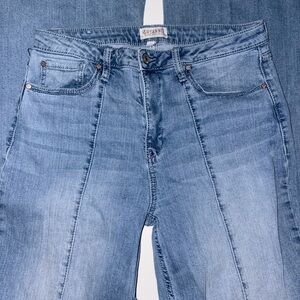 Shyanne Blue Straight Leg Jeans with Faded Design